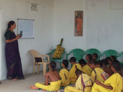 Free Vedic Education with free boarding and free lodging is provided.
